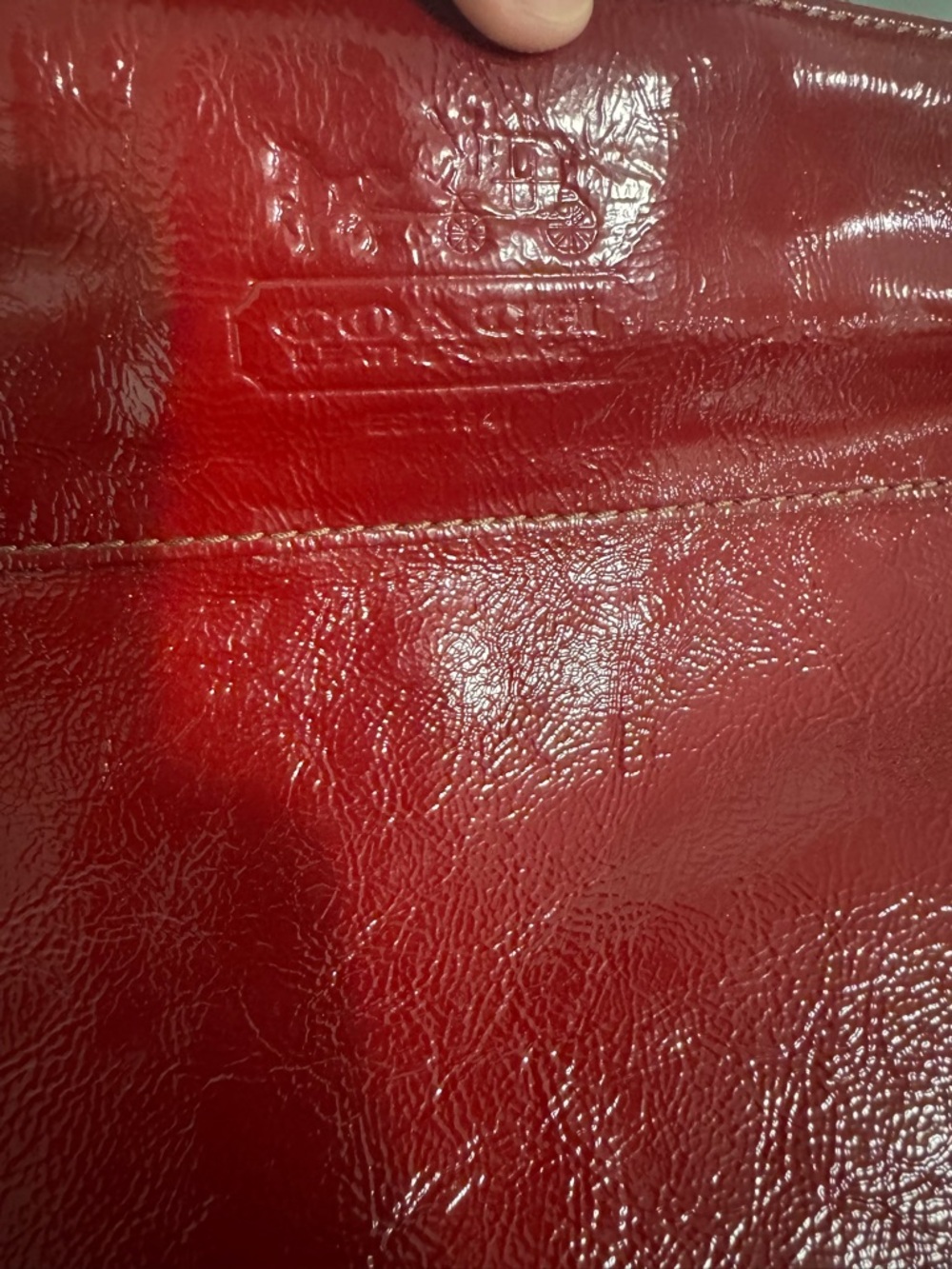 Coach Red Patent Leather Shoulder Bag